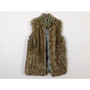 BEBE sleeveless faux fur Vest light brown‎ light gray size S
